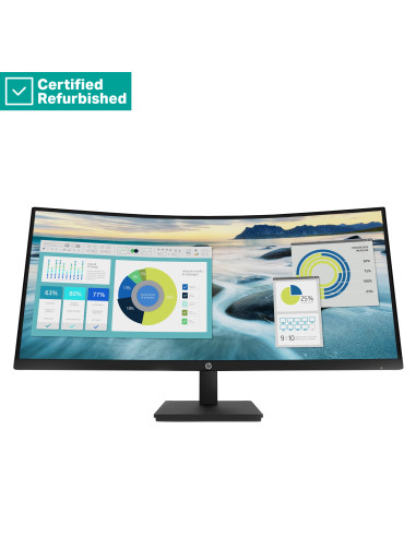 HP P34hc G4 34" WQHD lenktas USB-C monitorius Renew Silver | HP24.lt
